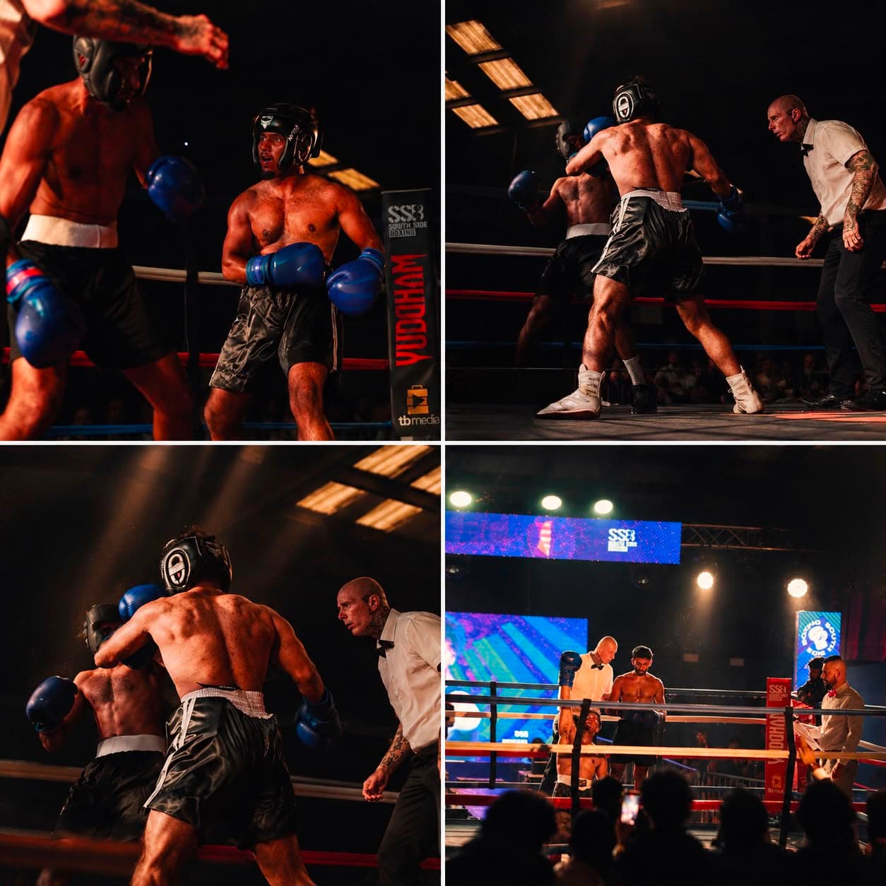 Samuel competing in the ring at South Side Boxing